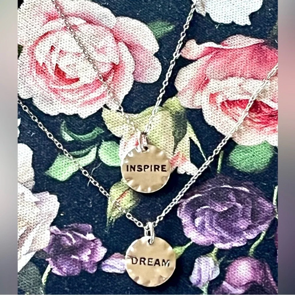🆕 925 Sterling Silver Dream & Inspire Set of 2 Necklaces